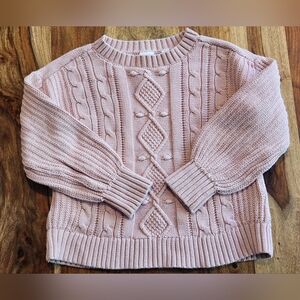 GAP Pink Cable Knit Sweater XS (4-5)
